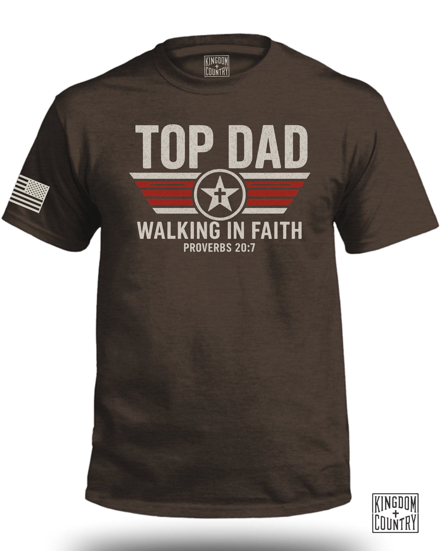 Top Dad Walking in Faith Proverbs 20:7 T-shirt product