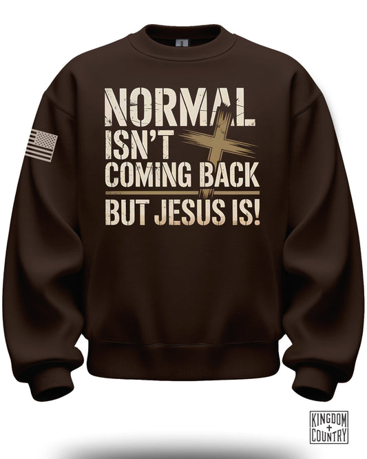 Normal Isn't Coming Back But Jesus Is! sweatshirt