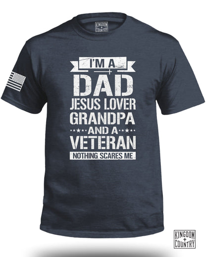 I'm a Dad Jesus Lover Grandpa Veteran T-shirt product