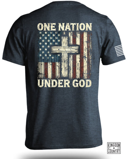 One Nation Under God Flag Cross Patriotic Shirt product
