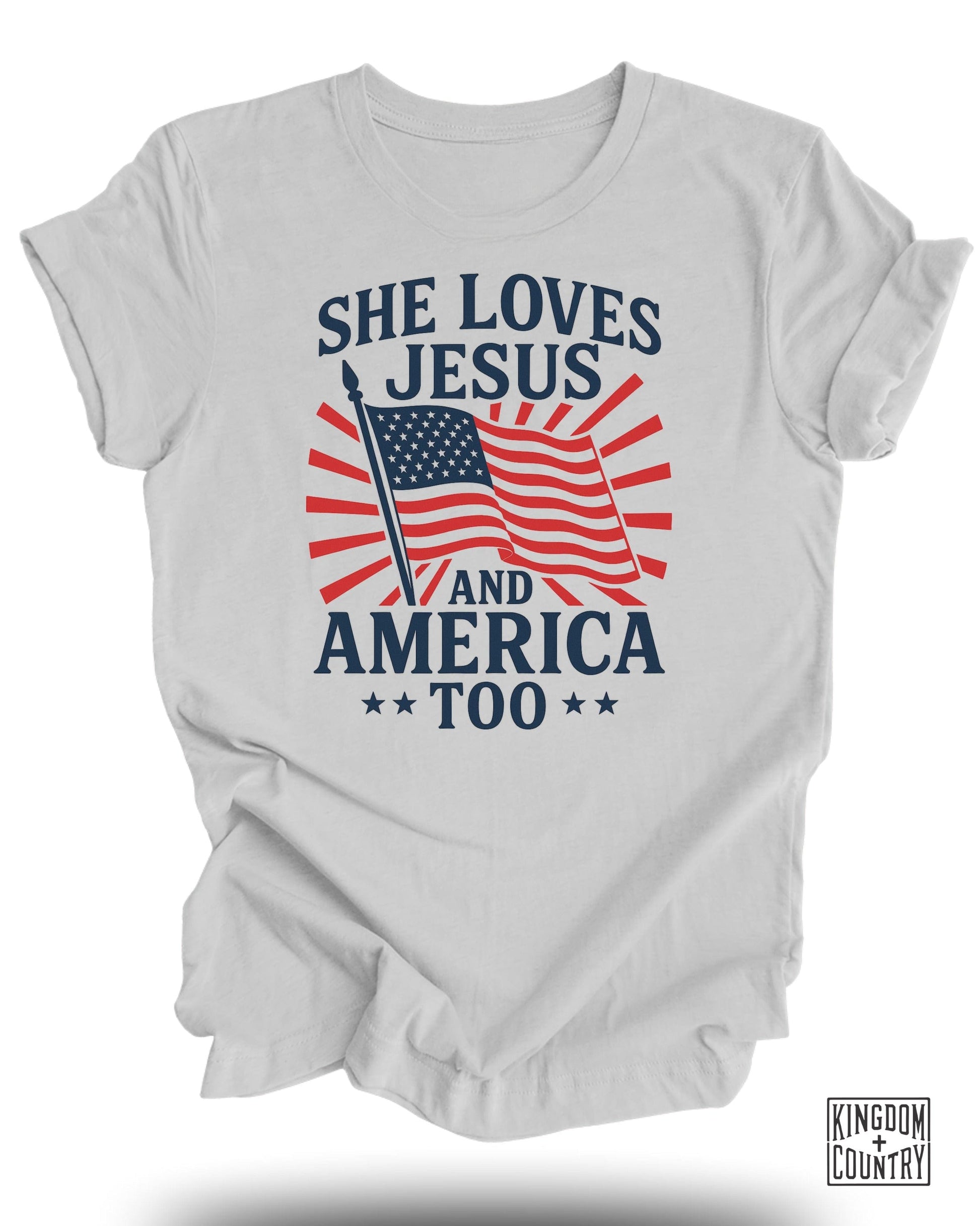 She Loves Jesus and America Too T-Shirt product type