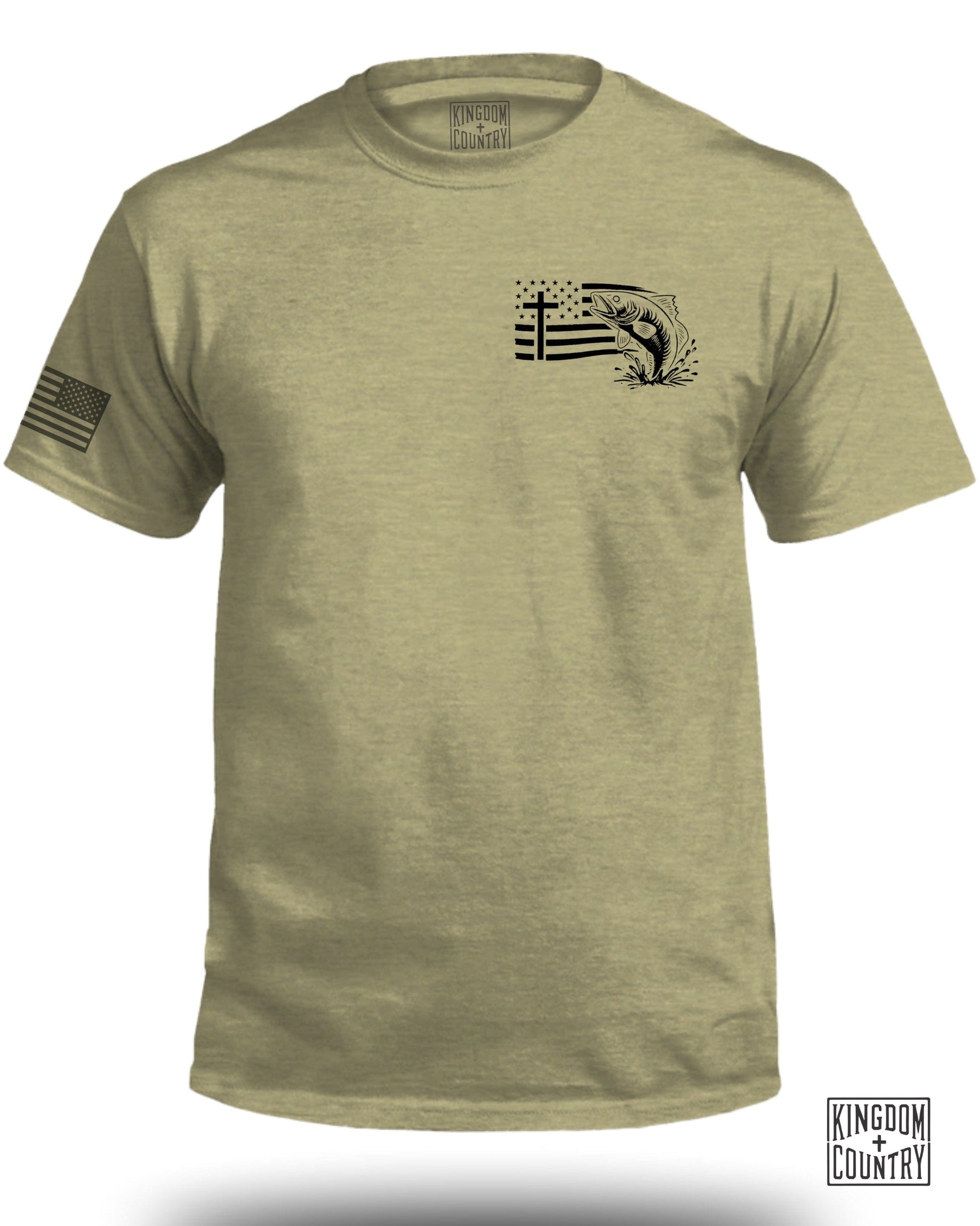 Distinctive American Flag Fish Graphic T-shirt product type