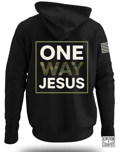 ONE WAY JESUS Graphic Hoodie Clothing Product