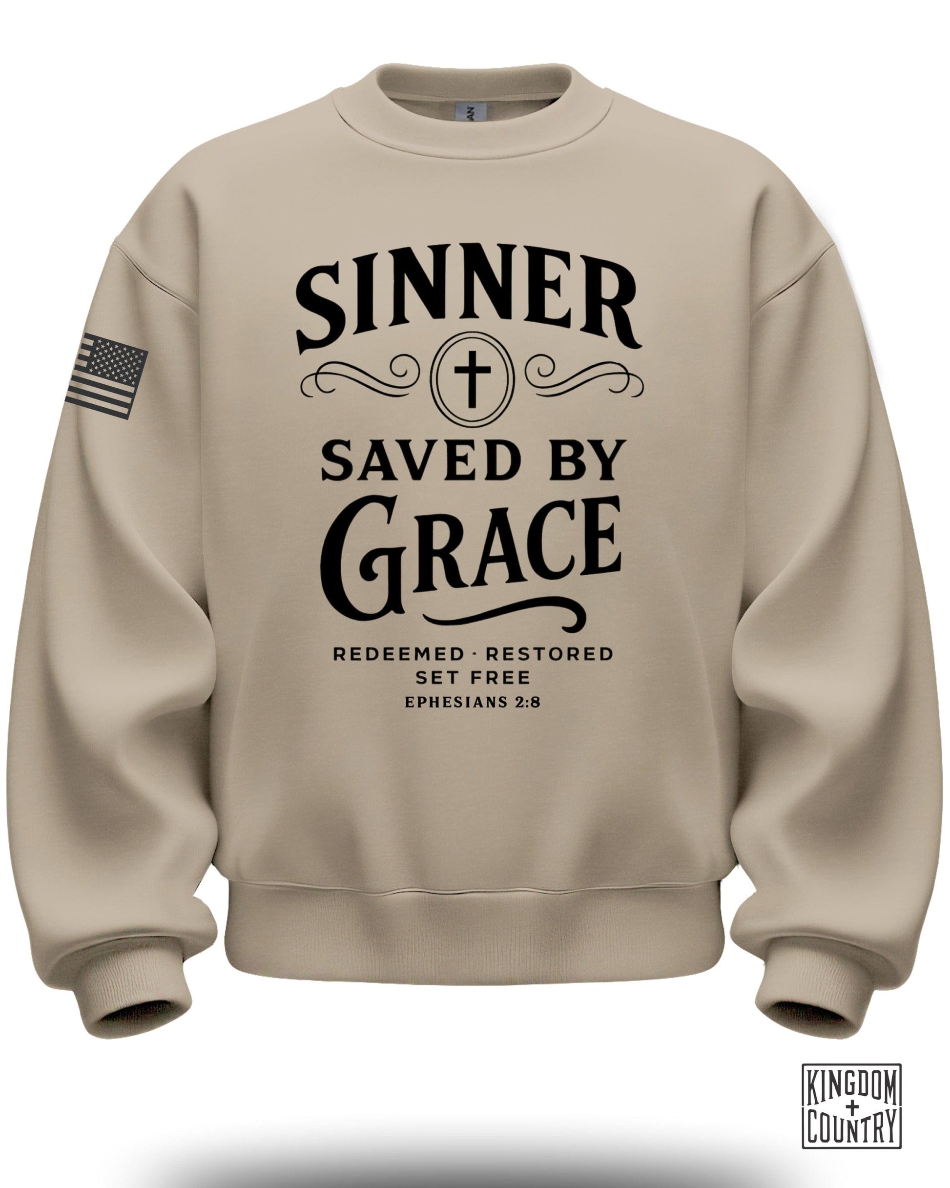 Sinner Saved by Grace Redeemed Restored Sweatshirt