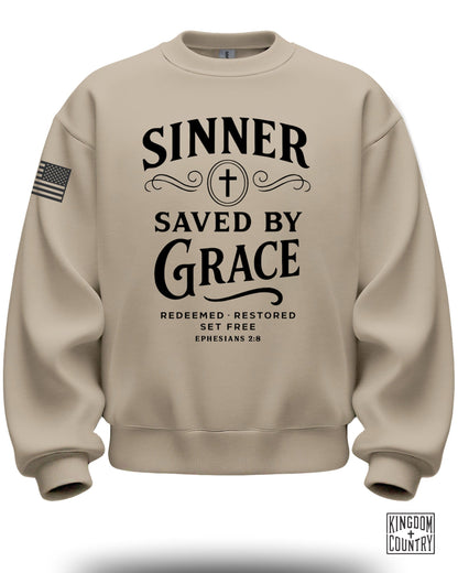 Sinner Saved by Grace Redeemed Restored Sweatshirt