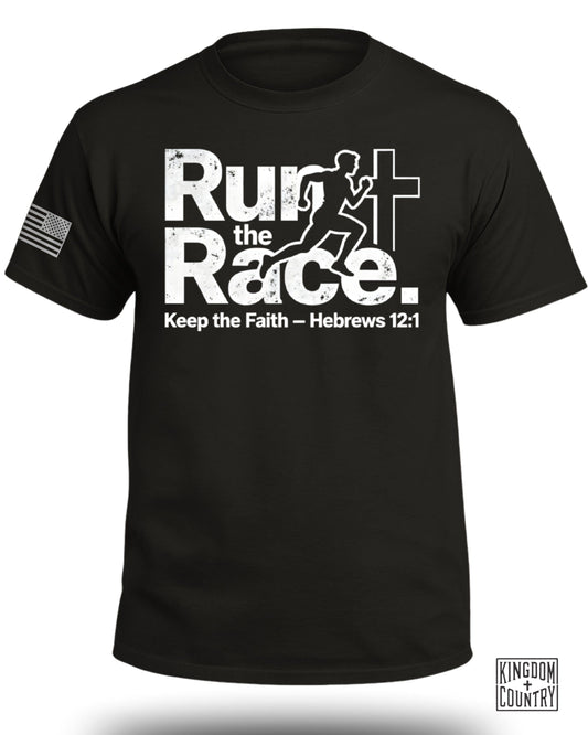 Run the Race Keep the Faith Hebrews 12:1 t-shirt