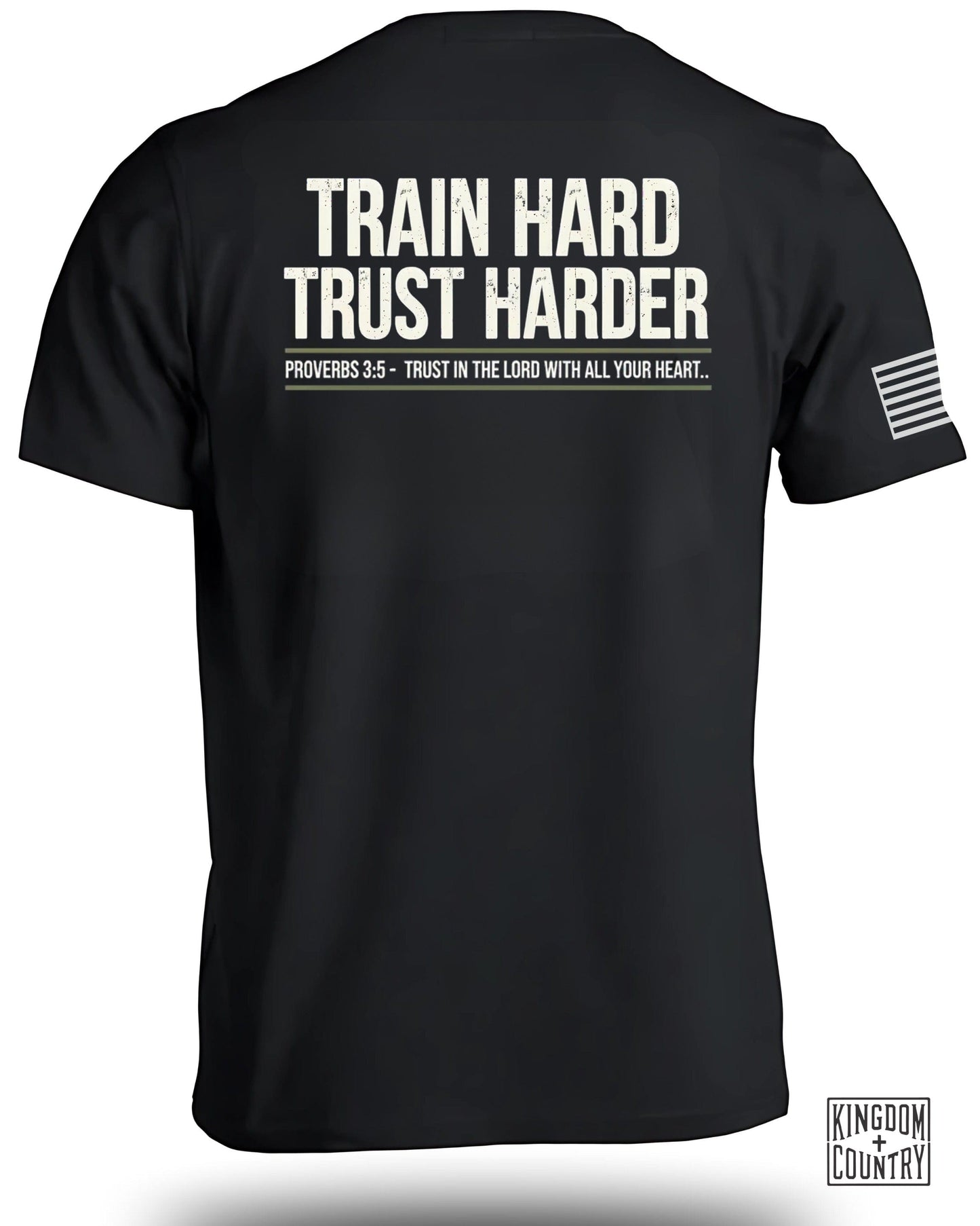 Train Hard Trust Harder T-Shirt Christian apparel product type