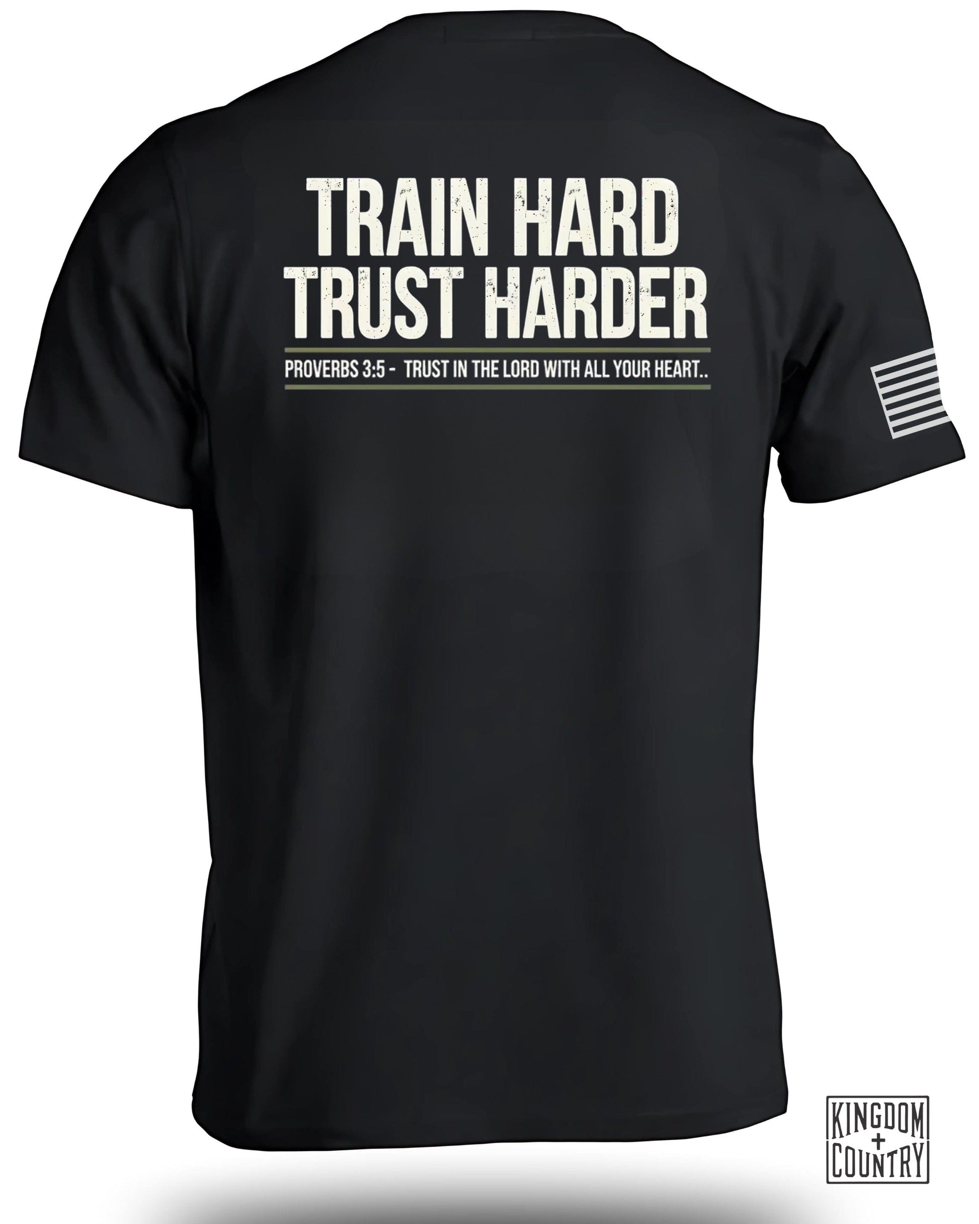 Train Hard Trust Harder T-Shirt Christian apparel product type