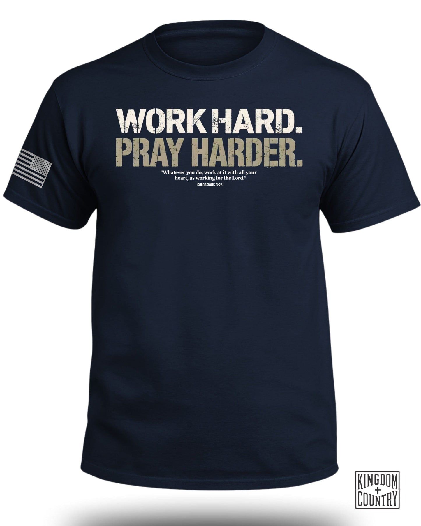 Work Hard Pray Harder Motivational T-Shirt Product