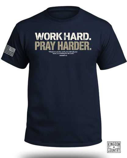 Work Hard Pray Harder Motivational T-Shirt Product