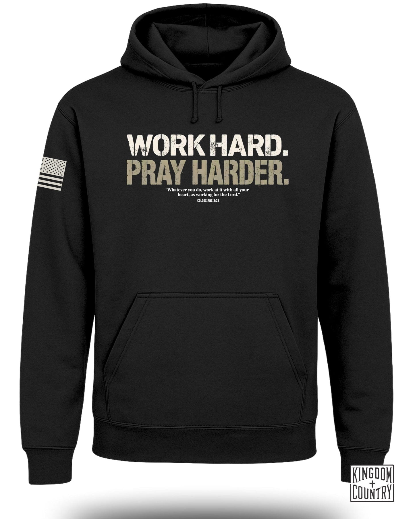 Work Hard Pray Harder Motivational Hoodie Product