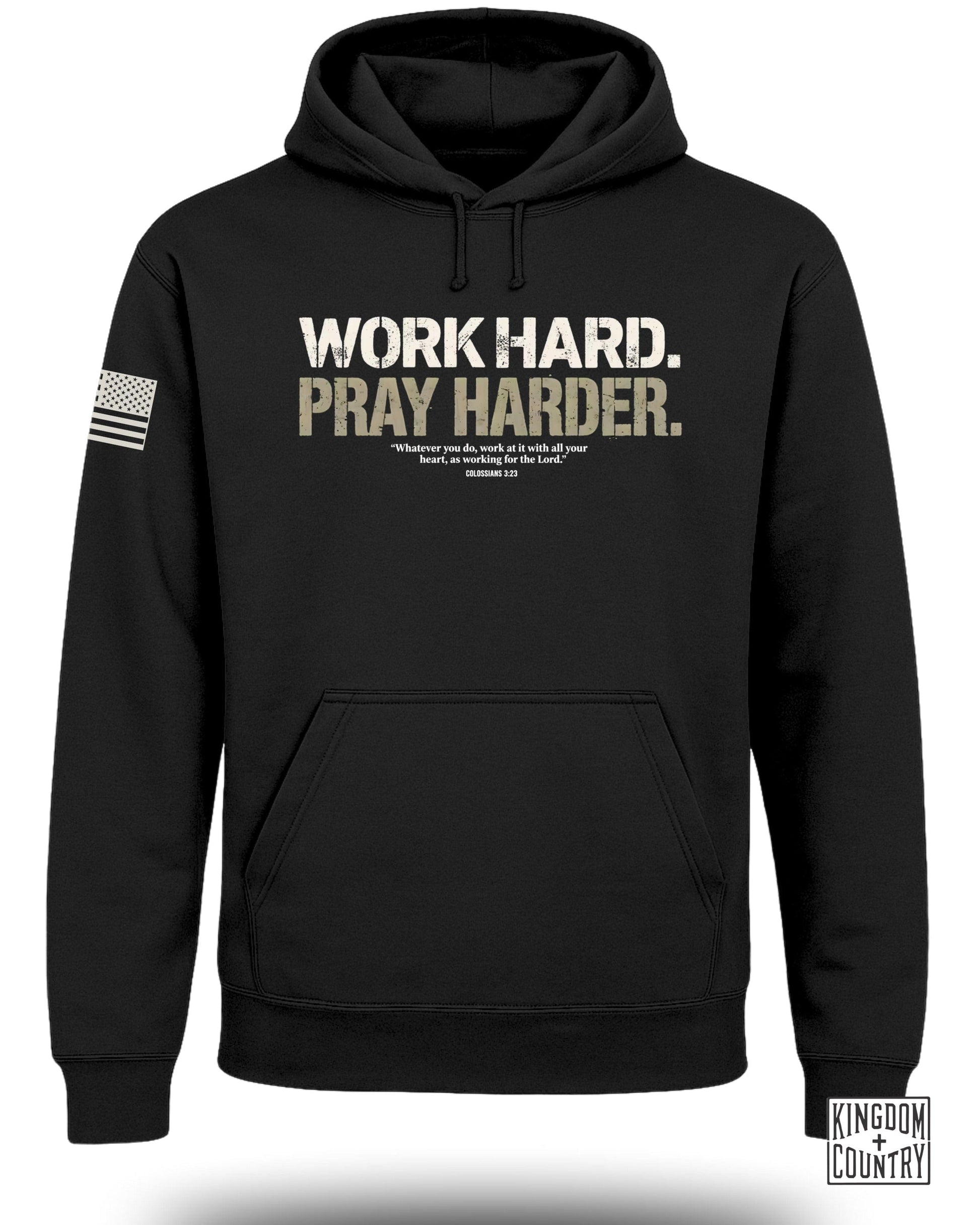 Work Hard Pray Harder Motivational Hoodie Product