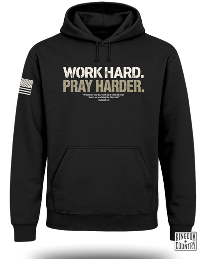 Work Hard Pray Harder Motivational Hoodie Product