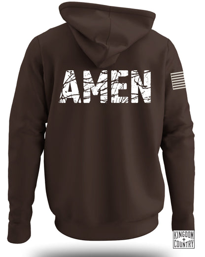 AMEN Hoodie with American Flag Graphic on Sleeve product type