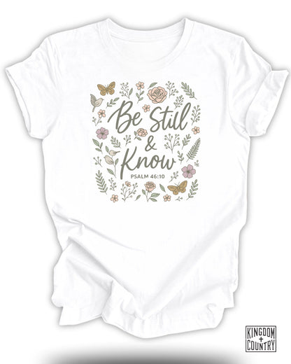 Be Still Know Psalm 46:10 Floral Design Shirt product