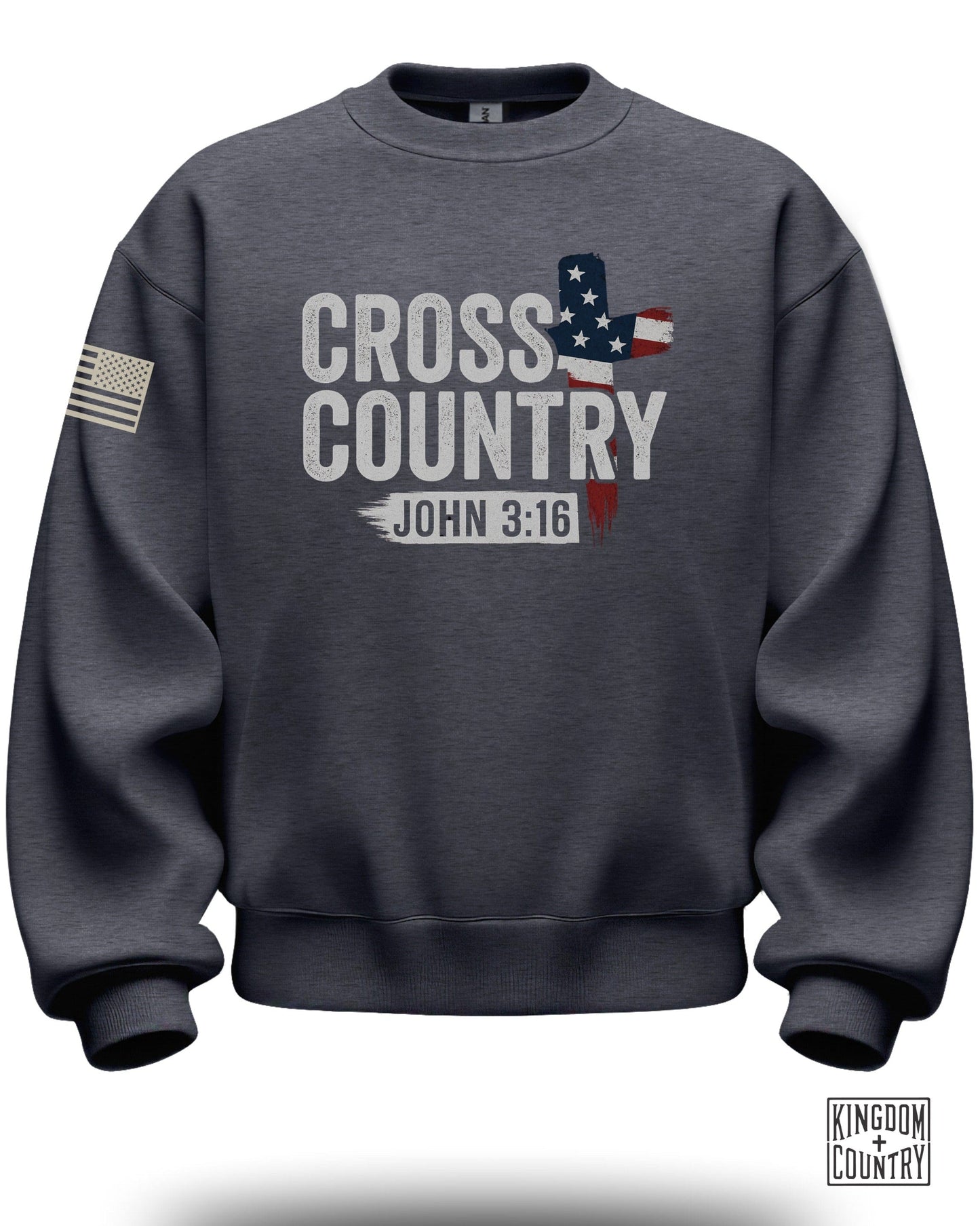 Cross Country John 3:16 Patriotic Sweatshirt