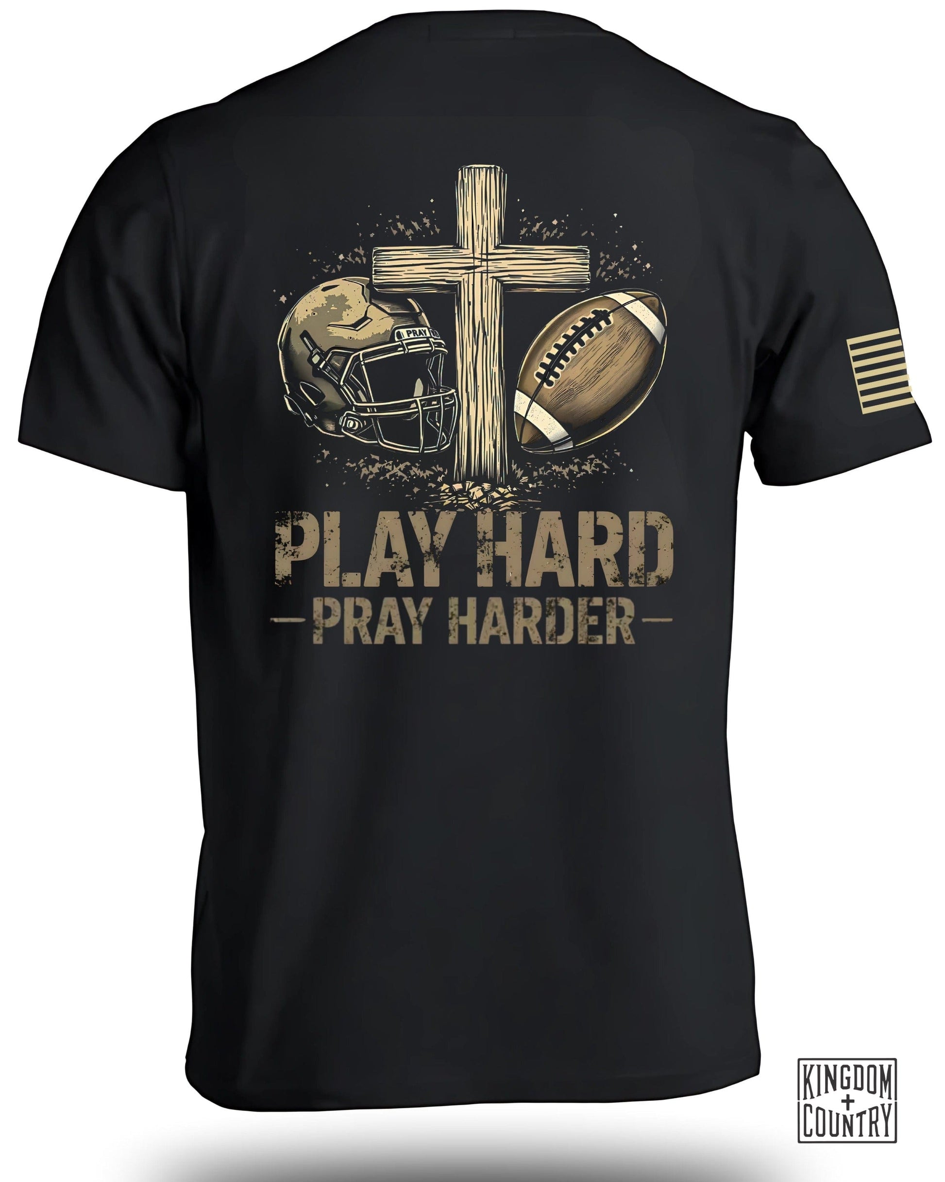 Play Hard Pray Harder Football Graphic T-shirt product
