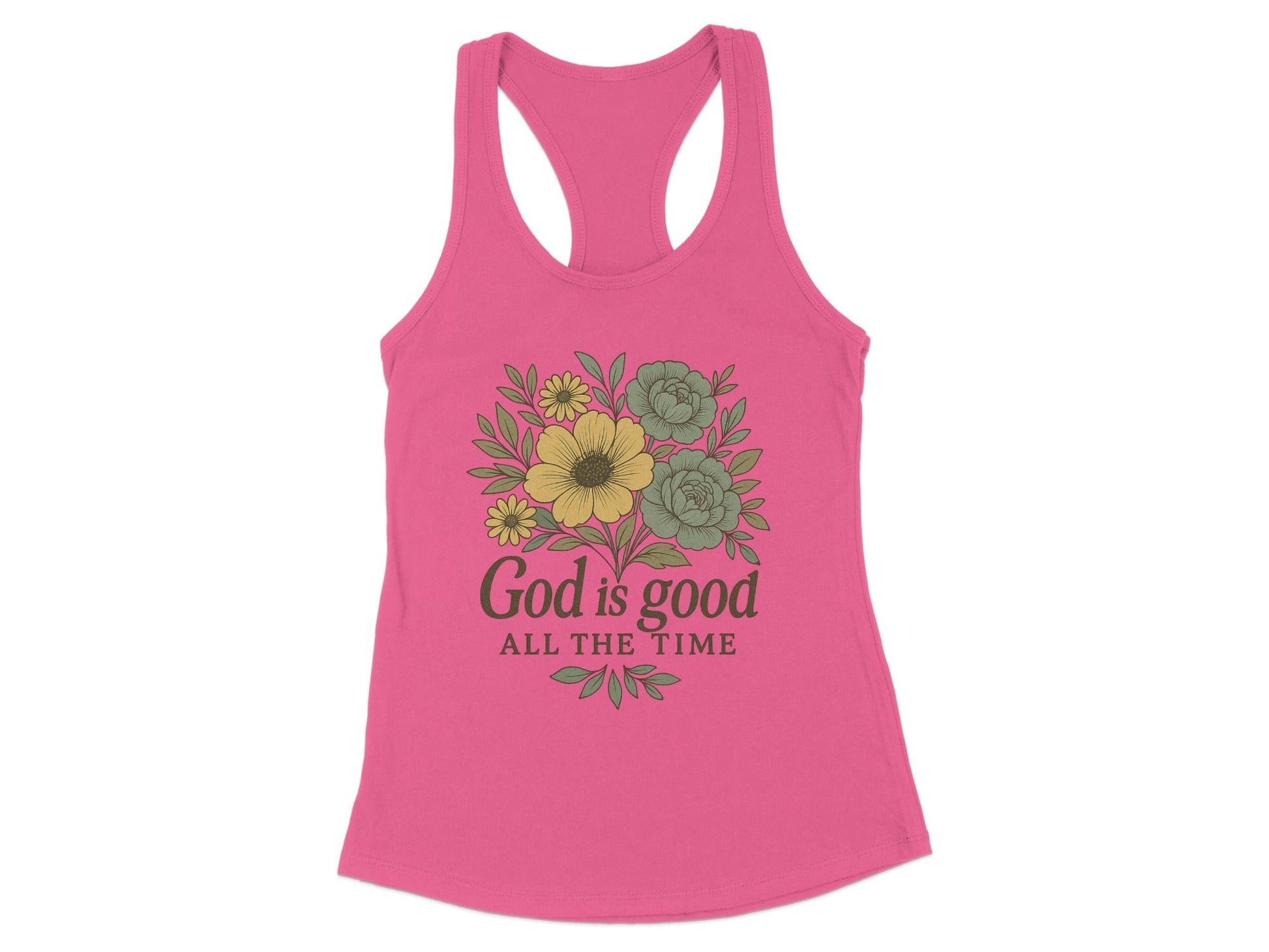 God is Good All the Time Floral Tank Top product