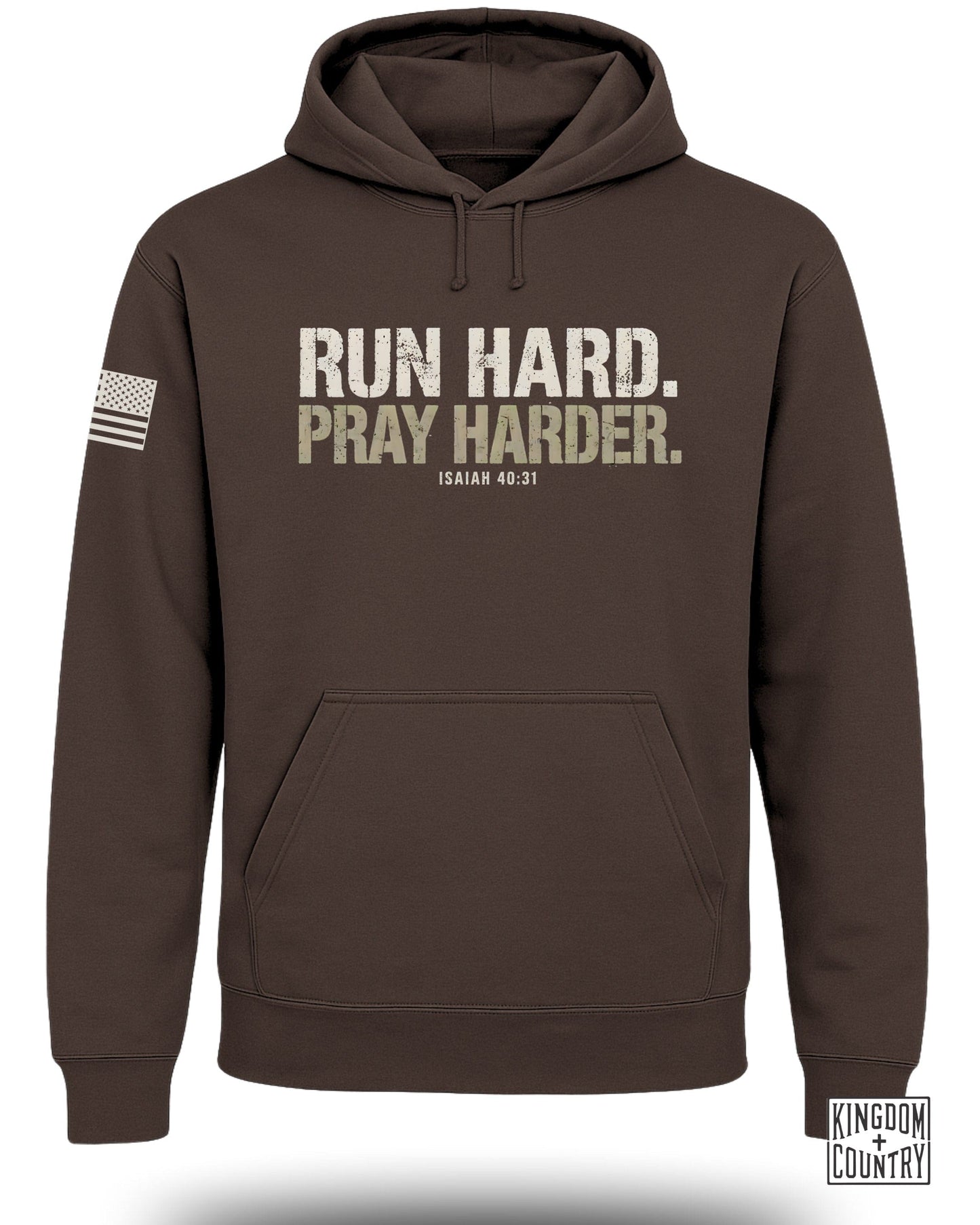 Run Hard Pray Harder Isaiah 40:31 Hooded Sweatshirt