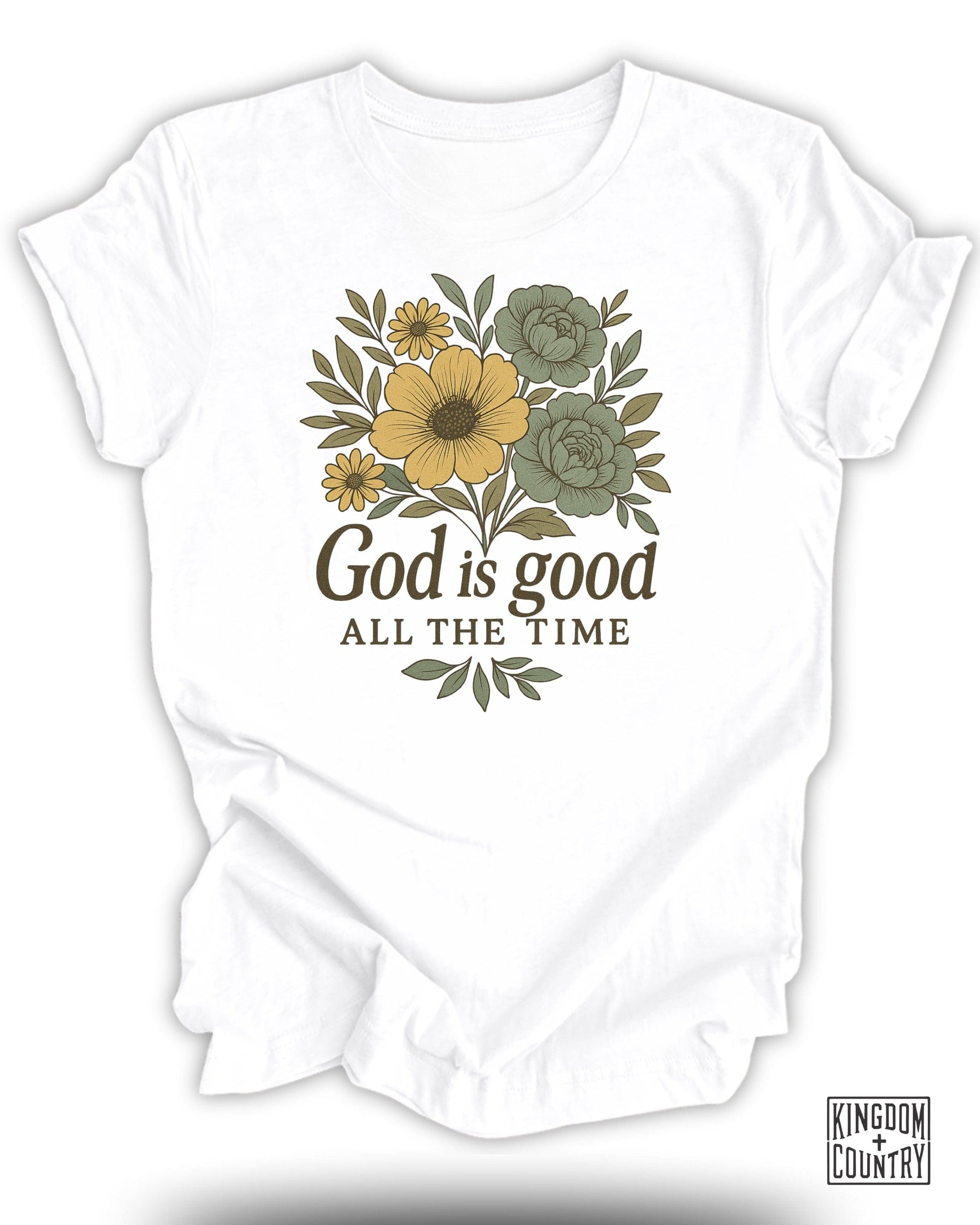 Inspirational Floral Graphic T-Shirt God is Good product type