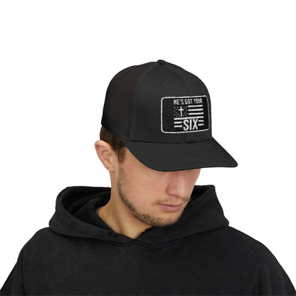 He's Got Your Six Snapback Trucker Cap