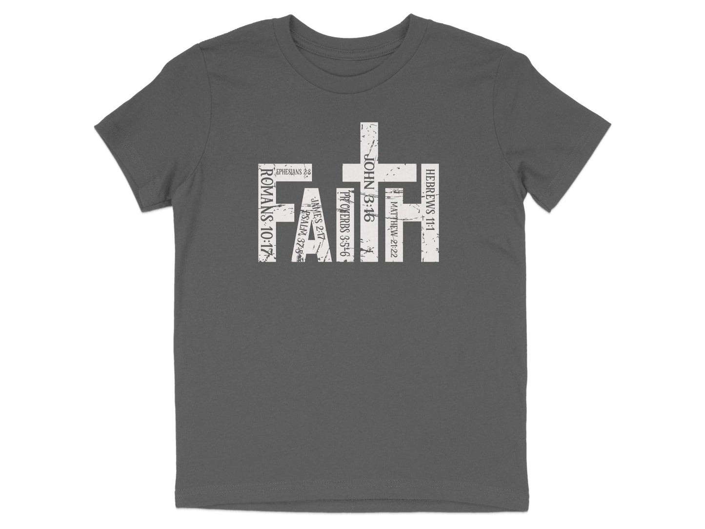 Faith Word Cloud Grey Graphic T-Shirt