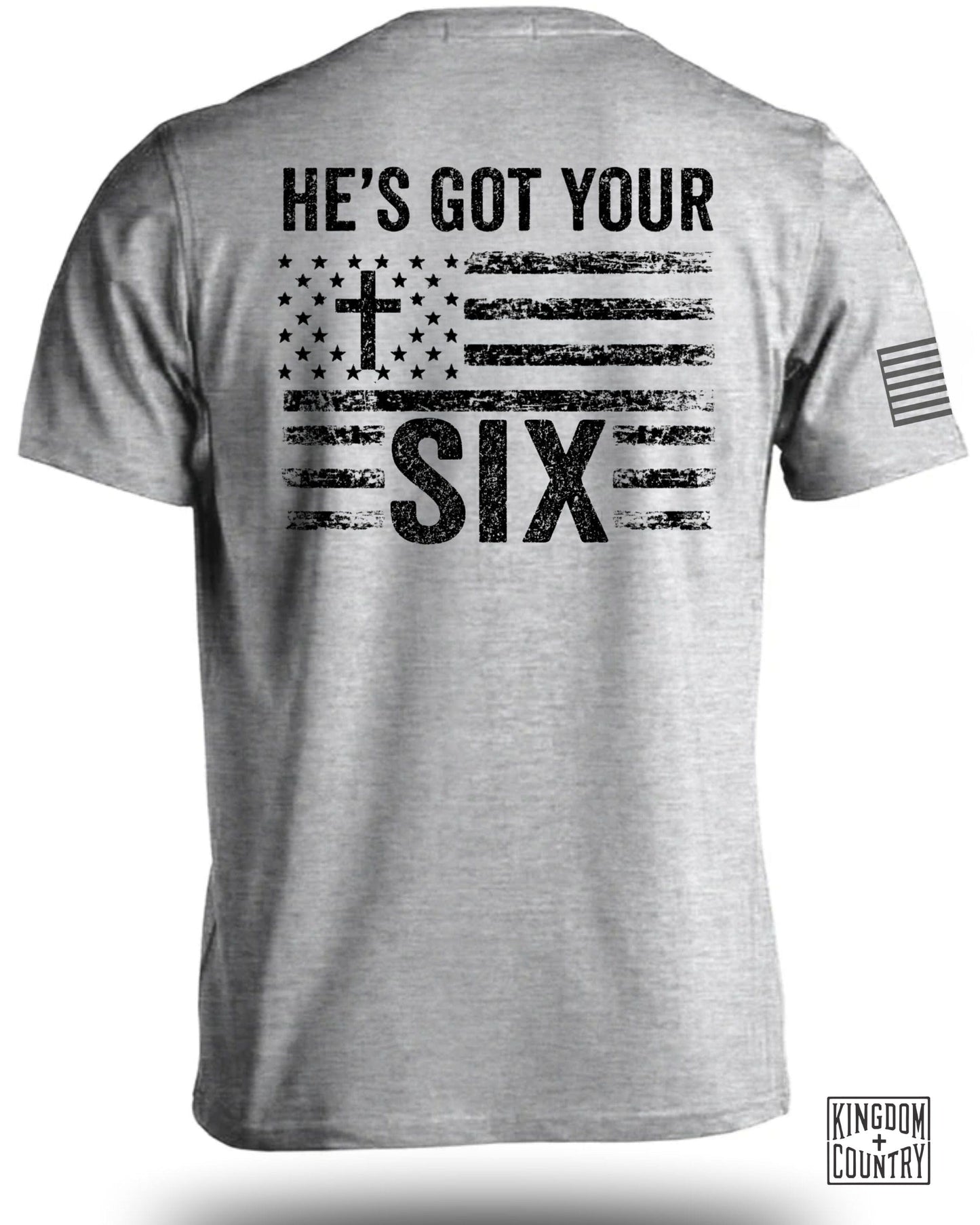 He's Got Your Six Patriotic Short Sleeve Shirt product type