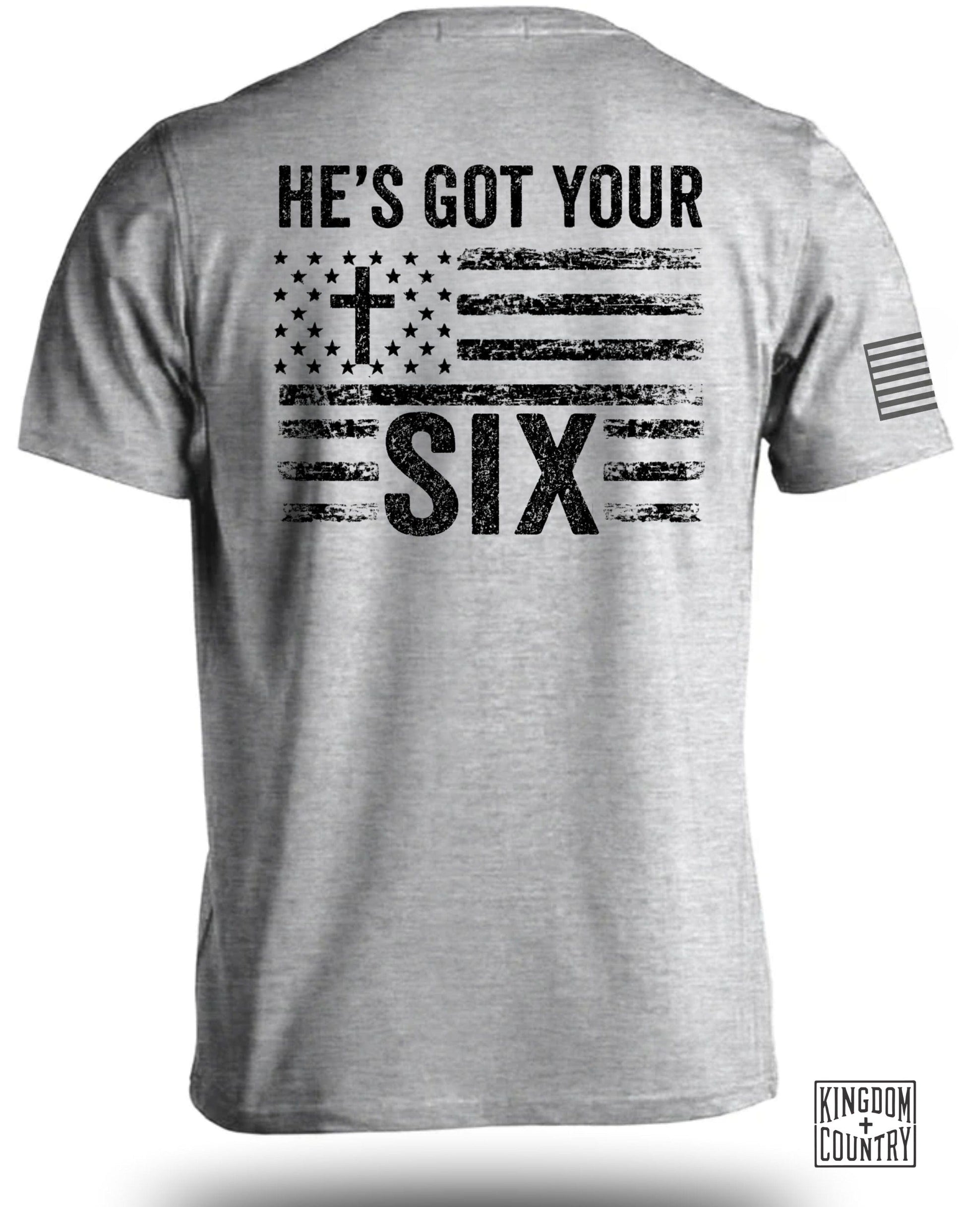 He's Got Your Six Patriotic Short Sleeve Shirt product type