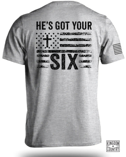 He's Got Your Six Patriotic Short Sleeve Shirt product type