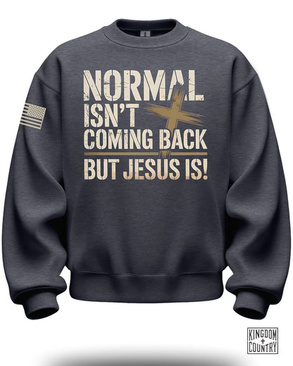 Normal Isn't Coming Back But Jesus Is! sweatshirt