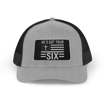 He's Got Your Six Snapback Trucker Cap