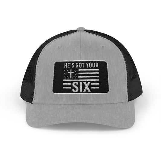 He's Got Your Six Snapback Trucker Cap