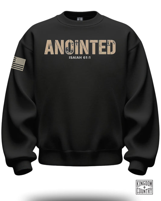 Anointed Isaiah 61:1 Sweatshirt Military Design