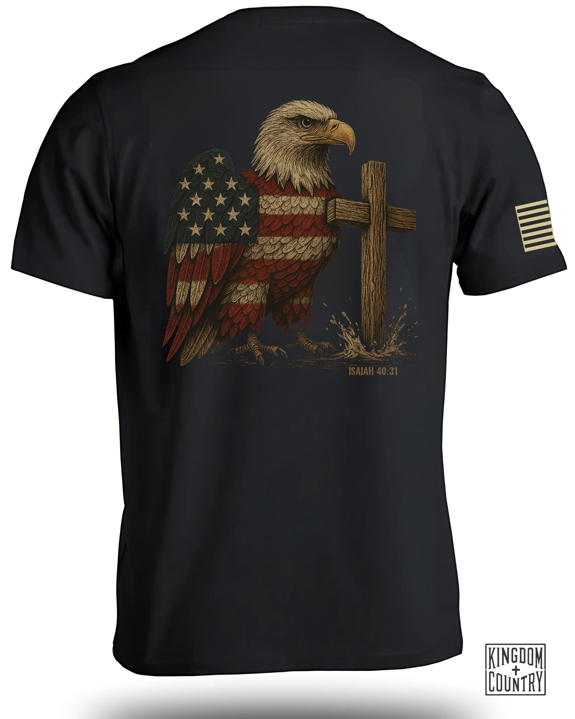 Patriotic American Eagle and Cross Graphic Shirt product