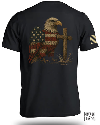Patriotic American Eagle and Cross Graphic Shirt product
