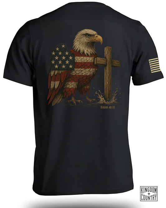 Patriotic American Eagle and Cross Graphic Shirt product