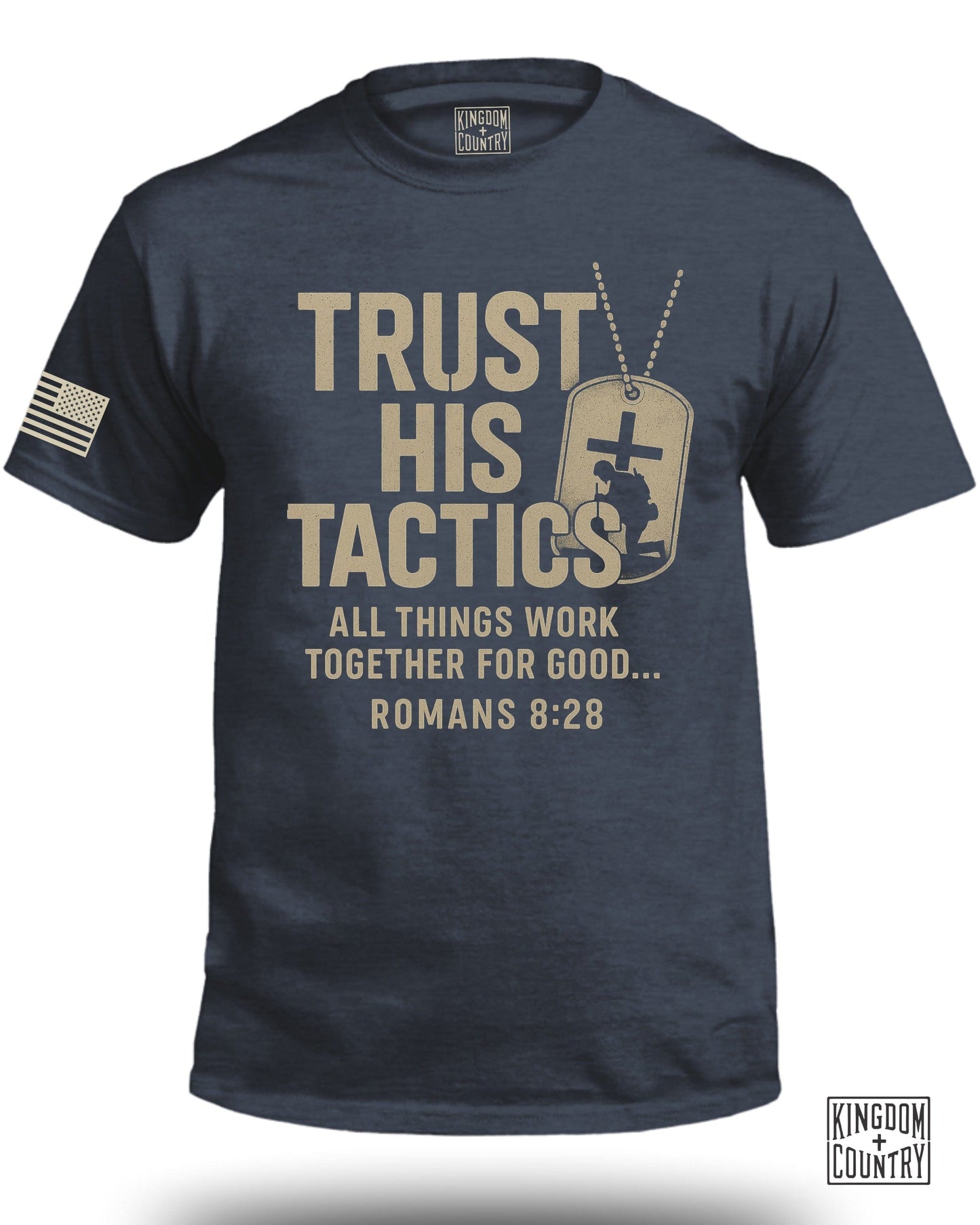 Trust His Tactics Romans 8:28 Graphic T-shirt product