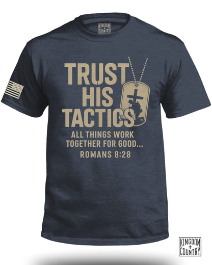 Trust His Tactics Romans 8:28 Graphic T-shirt product