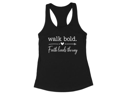 Walk Bold Faith Leads the Way Inspirational Tank Top Product