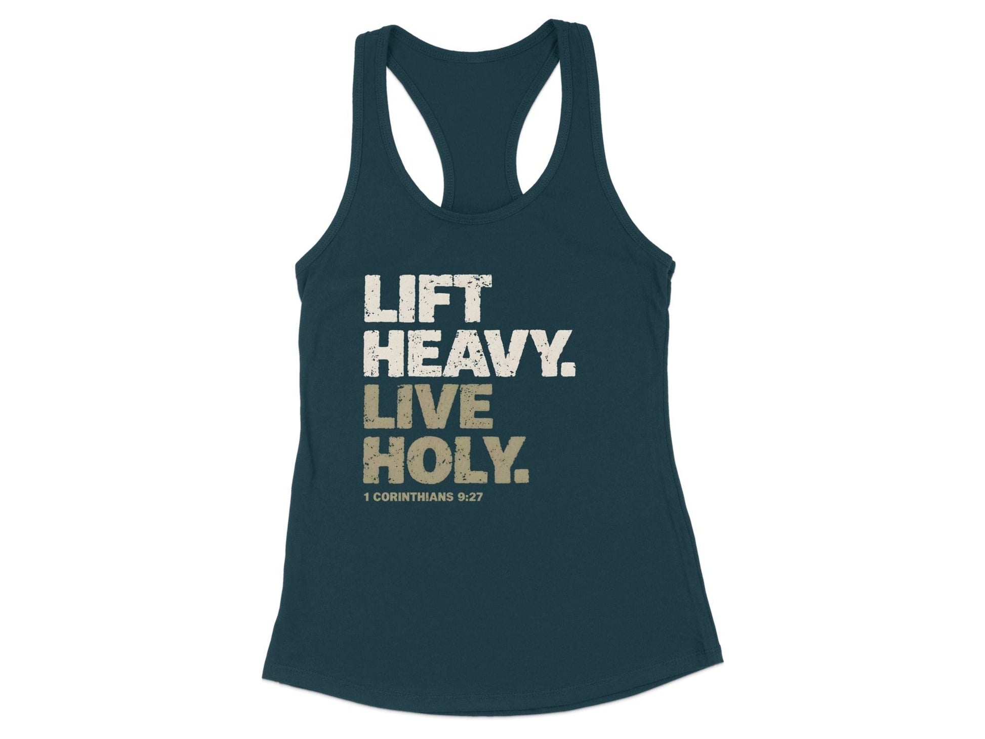 Lift Heavy Live Holy 1 Corinthians 9:27 Tank Top