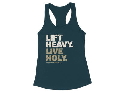 Lift Heavy Live Holy 1 Corinthians 9:27 Tank Top