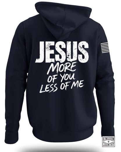 JESUS MORE OF YOU LESS OF ME Hoodie with Flag Print