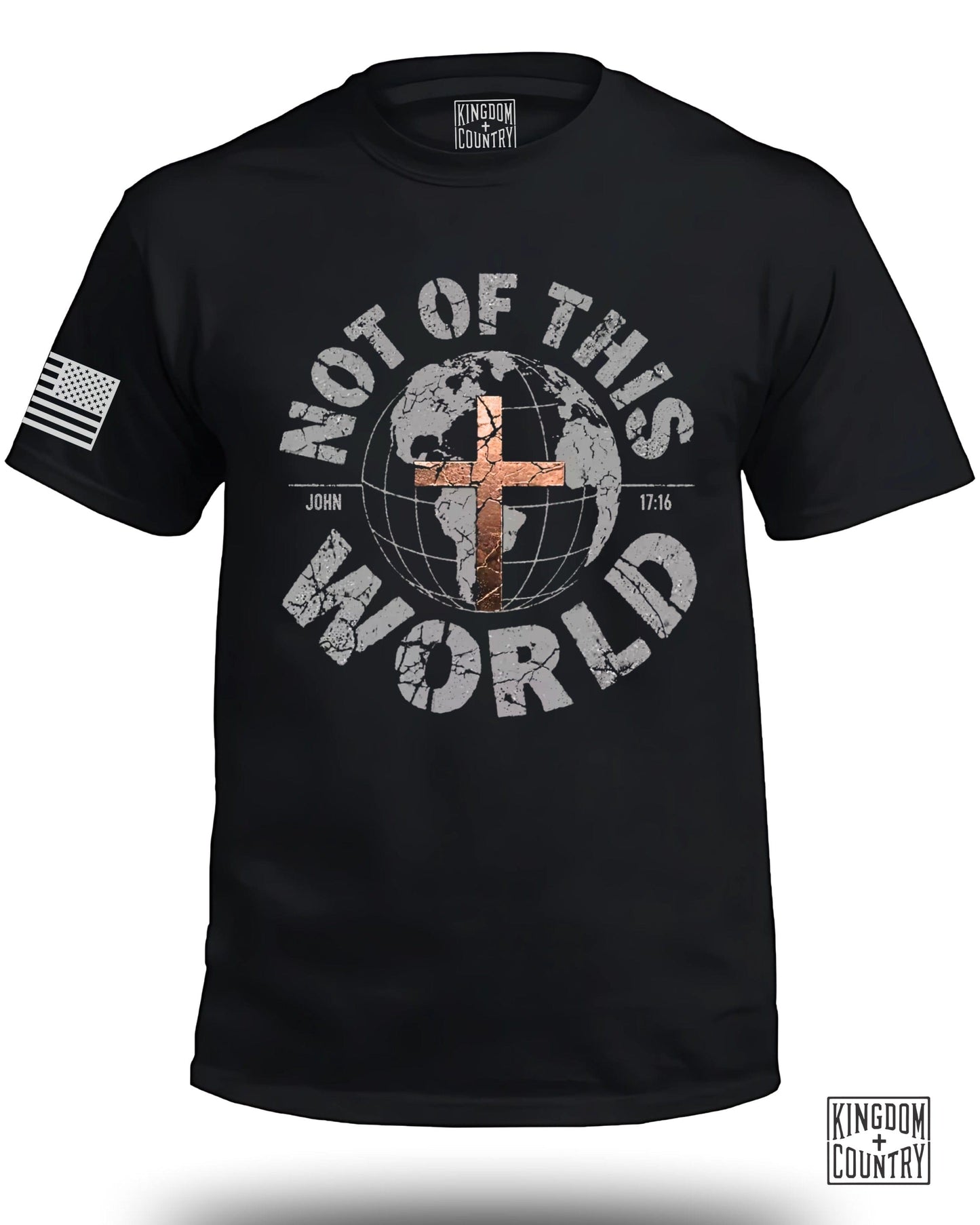 Not of This World John 17 16 American Flag T-shirt
