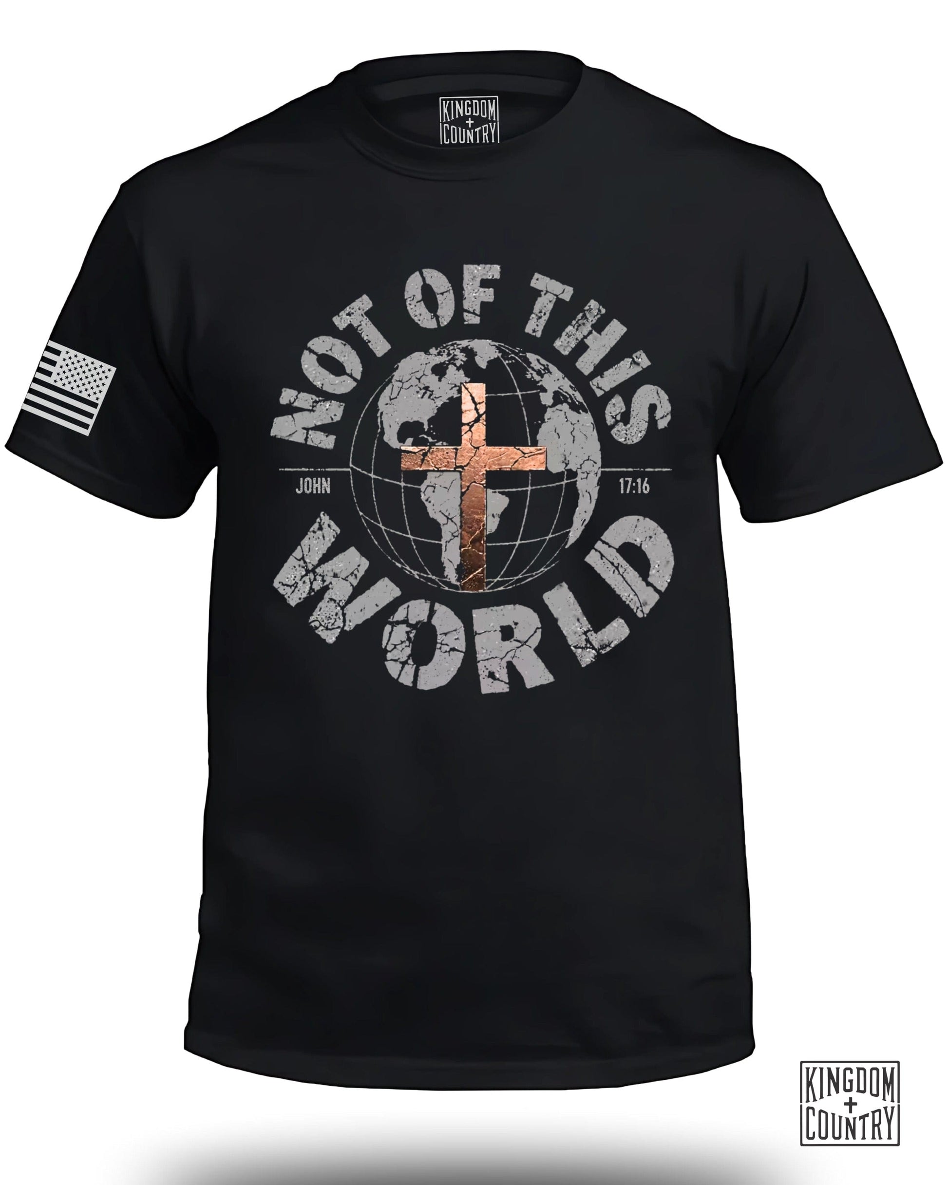 Not of This World John 17 16 American Flag T-shirt