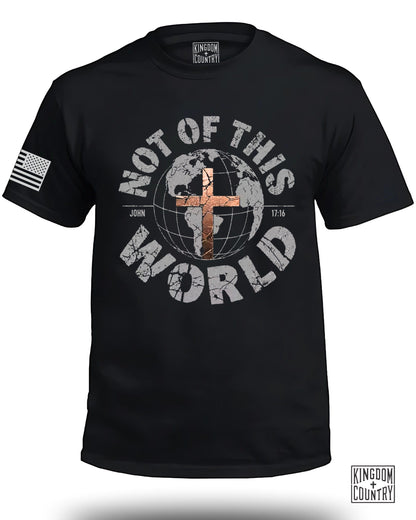 Not of This World John 17 16 American Flag T-shirt