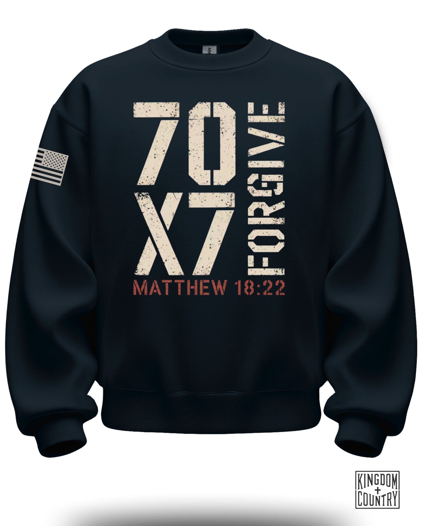 70X7 Forgive Matthew 18:22 Sweatshirt for Inspiring Apparel