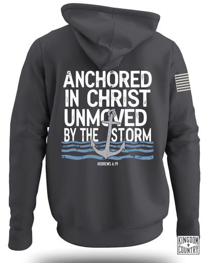 Anchored in Christ Unmoved by the Storm hoodie product