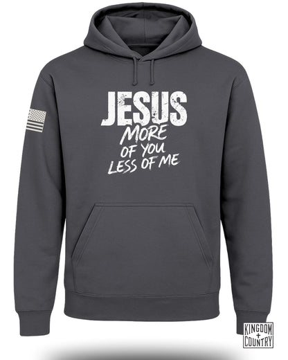 JESUS MORE OF YOU LESS OF ME Hoodie with Flag Design