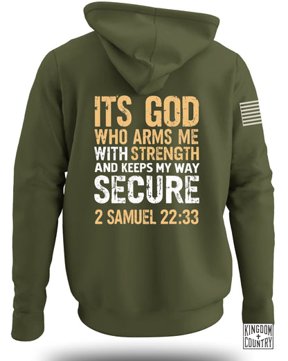 It's God Who Arms Me Strength Secure Hoodie product