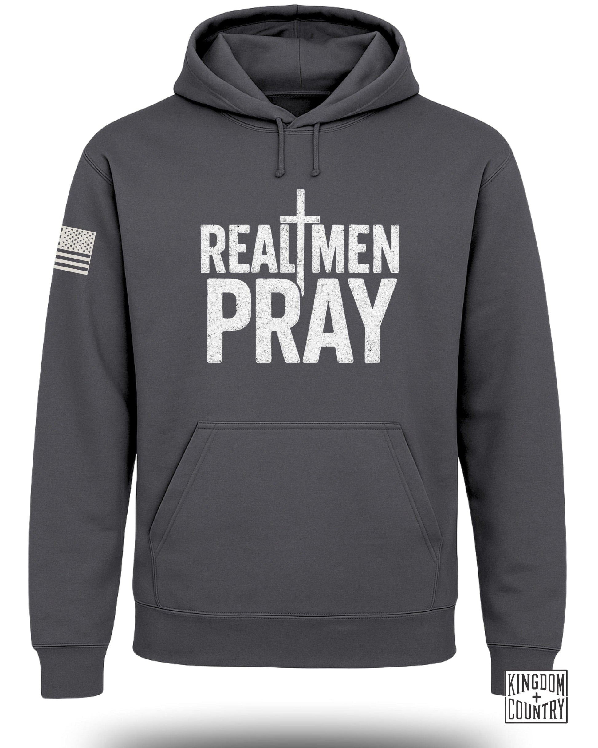 Real Men Pray Hoodie with Patriotic Design